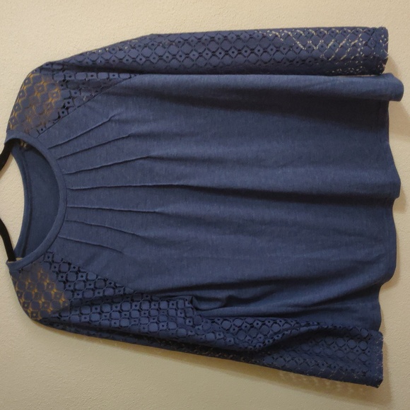 Raglan Lace Long Sleeves Top 1XL - Picture 1 of 6